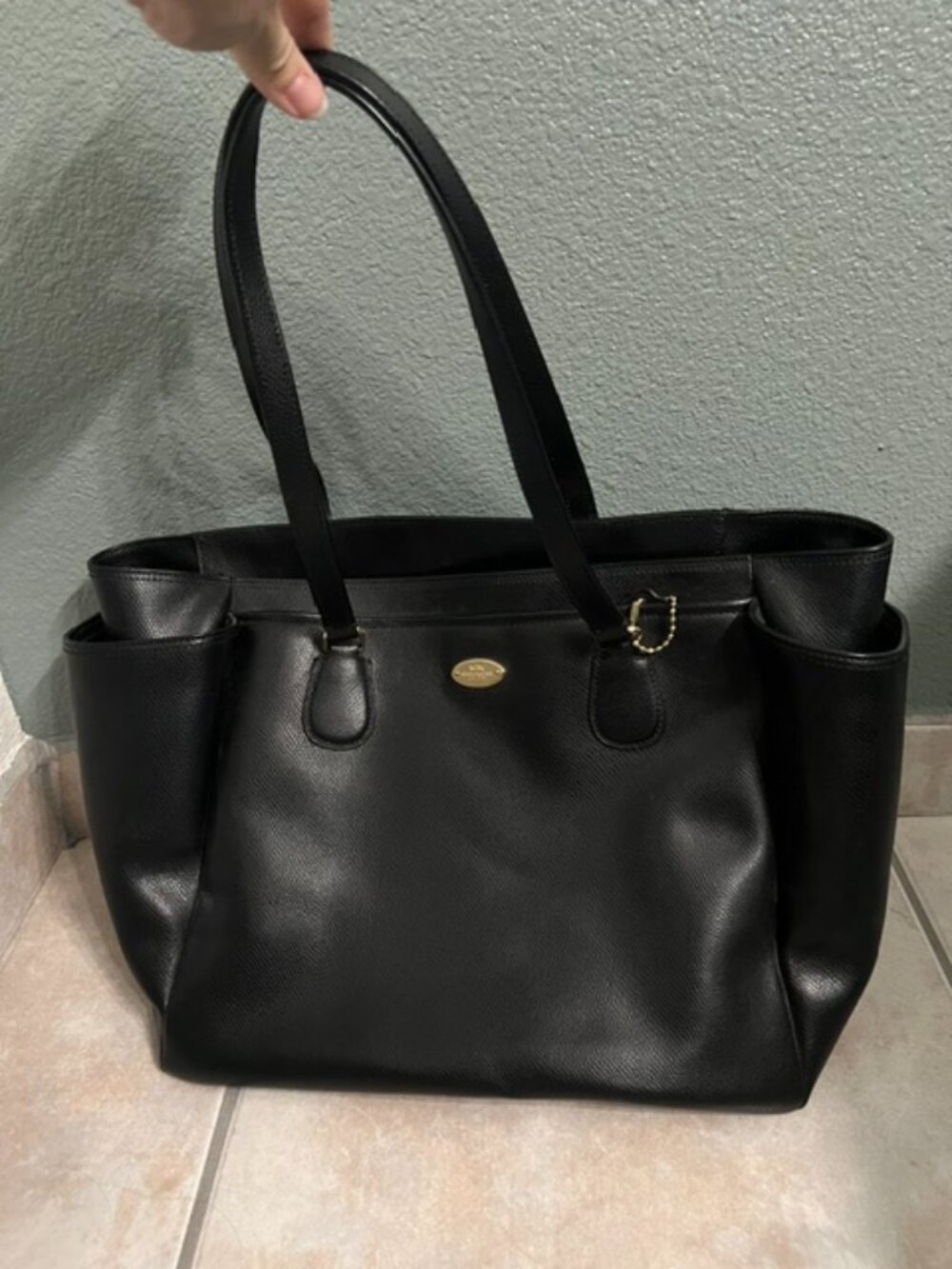 Black Tote Bag with Gold Accent - Classic Everyday Carry